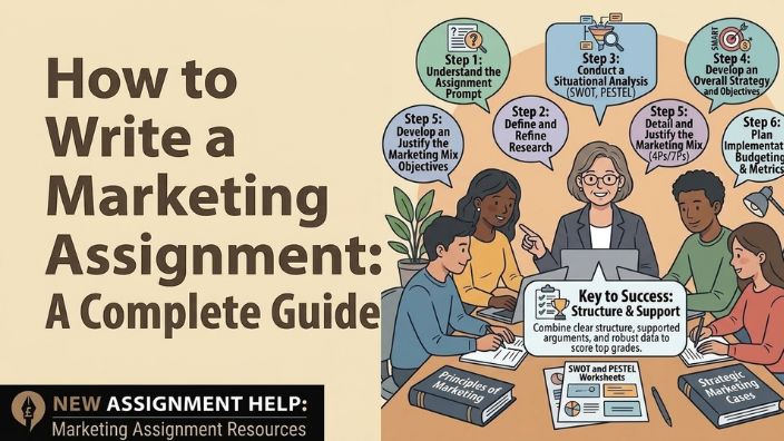 Step-by-step guide on how to write a marketing assignment for university students.